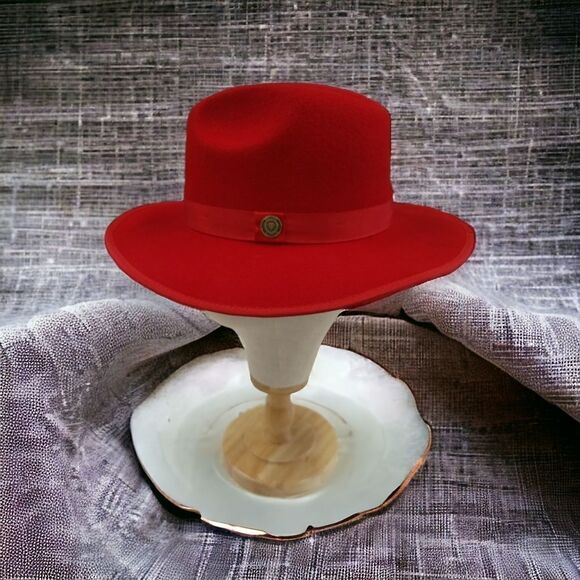 MEN'S BRUNO CAPELO MONARCH COBALT BOTTOM WIDE 3" BRIM WOOL FEDORA. MO-217. - Picture 1 of 7
